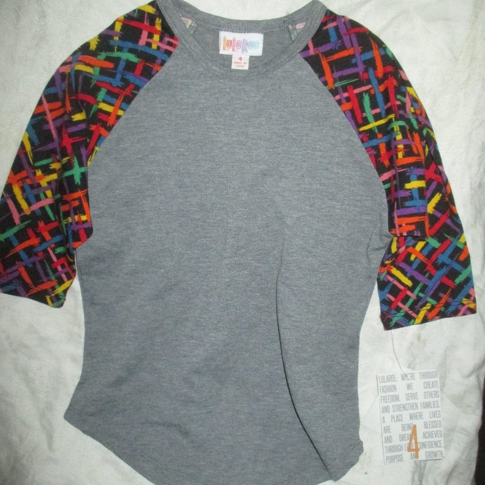 LuLa Roe Girls Sloan Top Size 4 NEW WITH TAGS